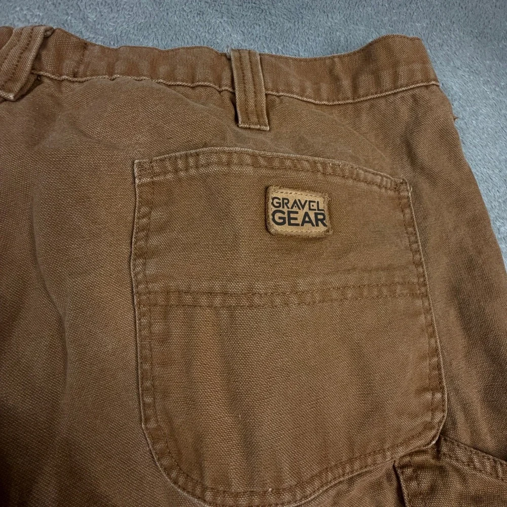 Gravel Gear Mens Brown Cotton Canvas Relaxed Fit Carpenter Work Pants 44x30